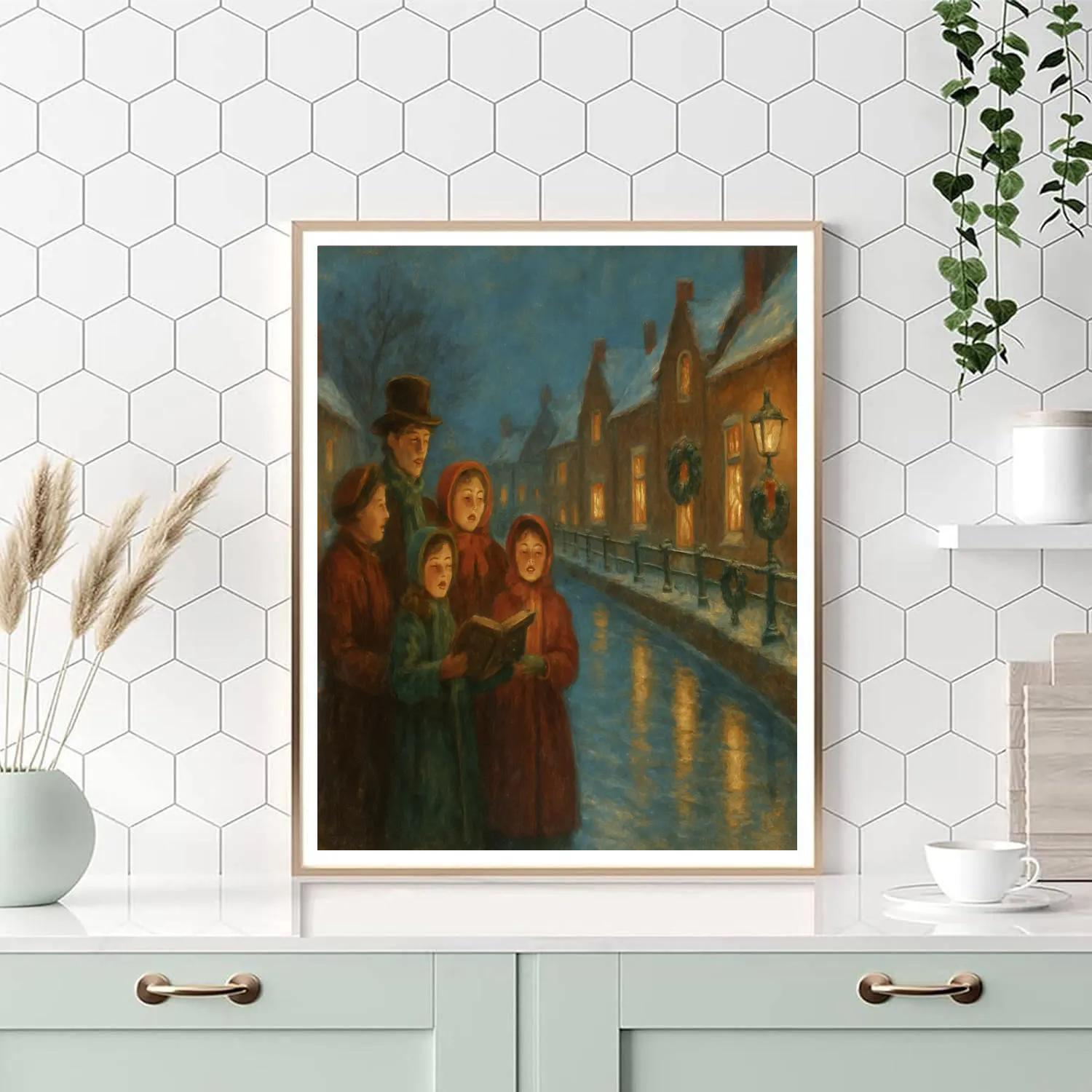 Midnight Carolers By Frozen Canal Painting by numbers kit