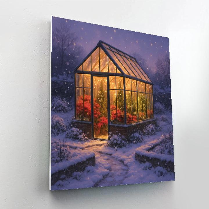 Holiday Greenhouse At Twilight Number painting