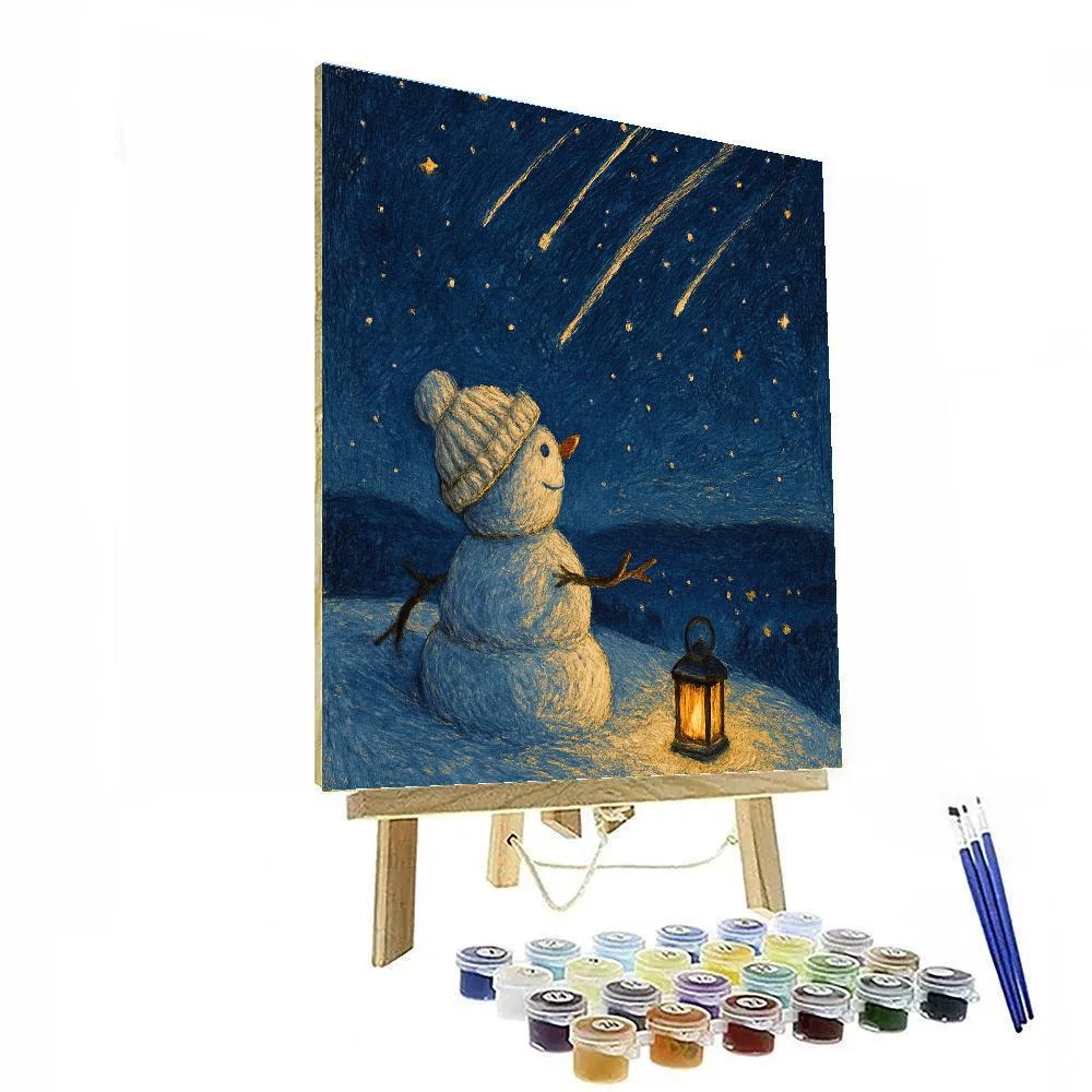 Stargazer Snowman On The Hill Numbered painting kits