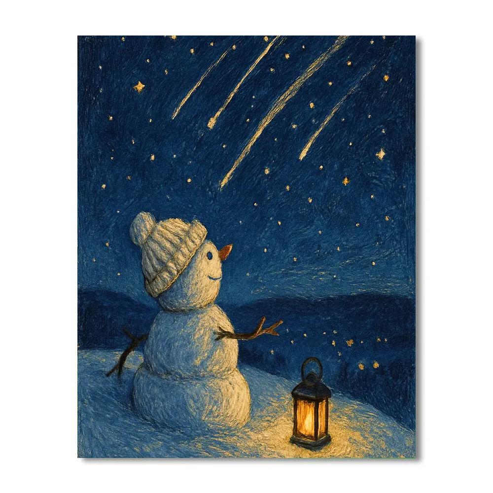 Stargazer Snowman On The Hill Numbered painting kits