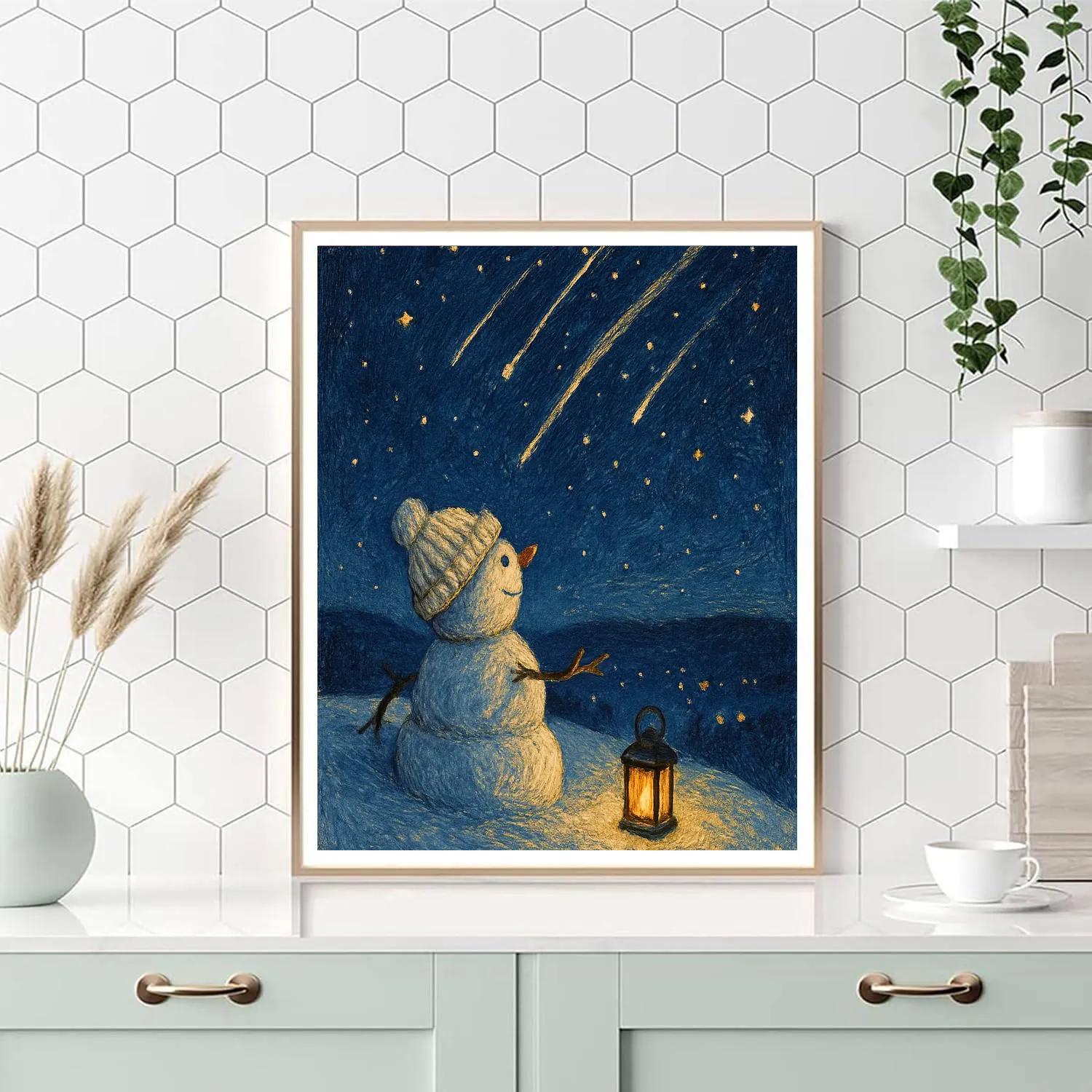 Stargazer Snowman On The Hill Numbered painting kits