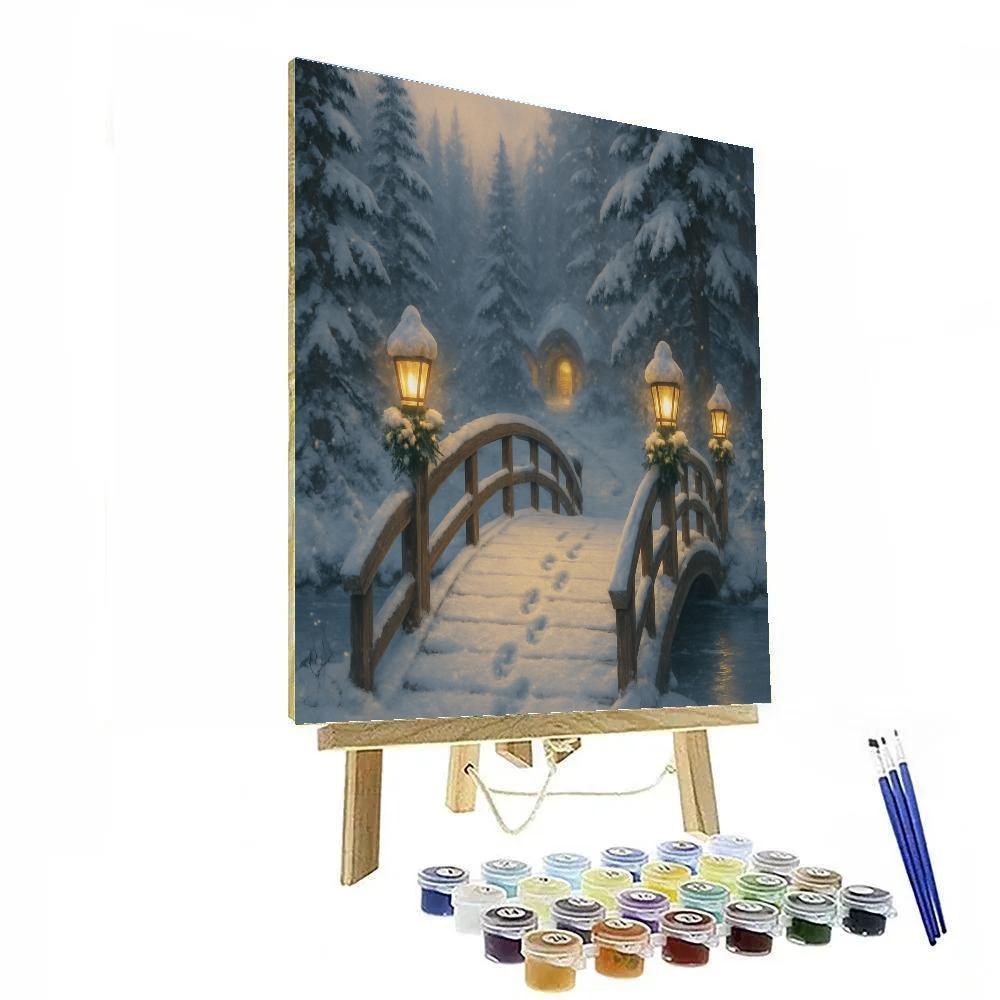 Christmas Lantern Bridge Crossing Number painting