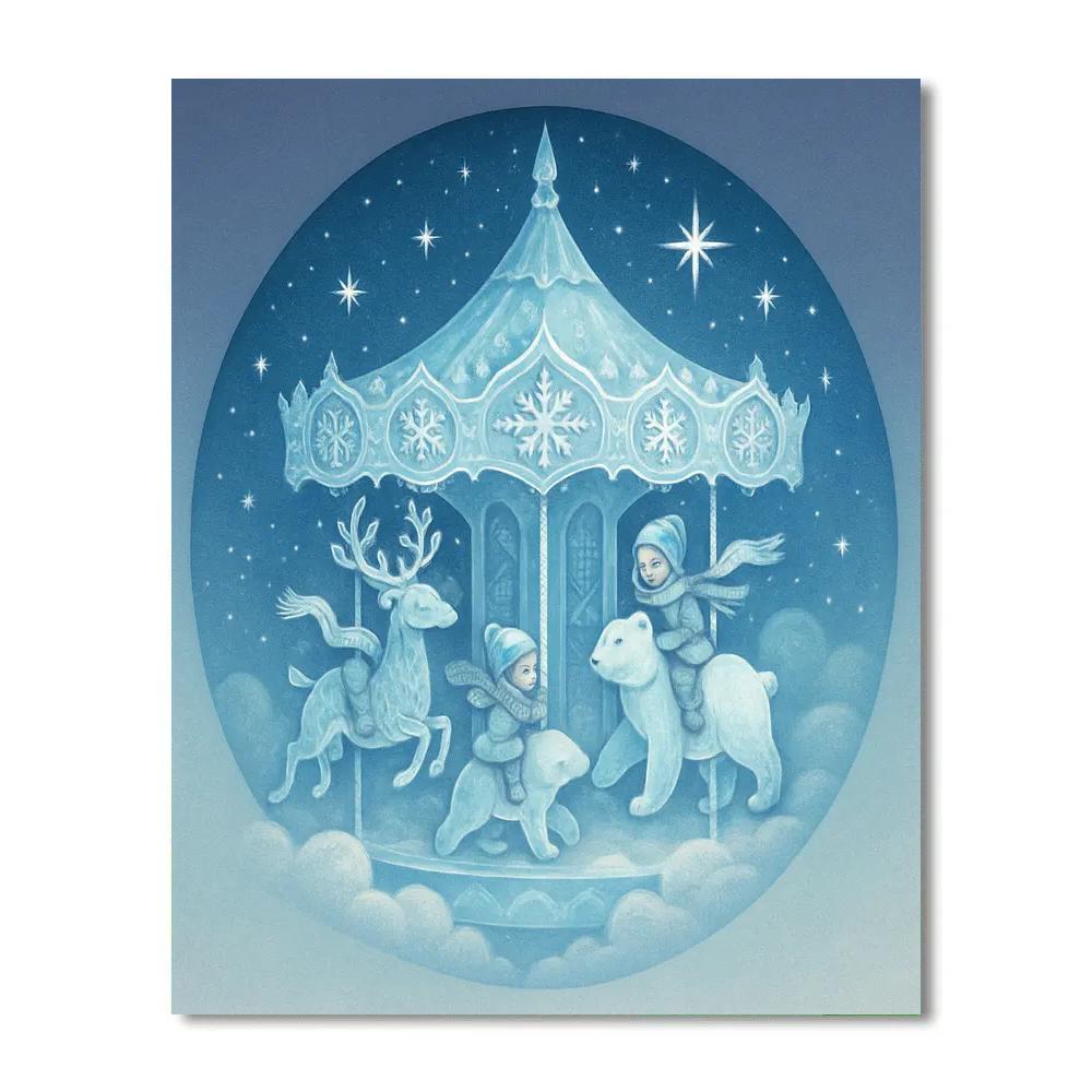 Snowflake Carousel Above The Clouds Painting by numbers kit