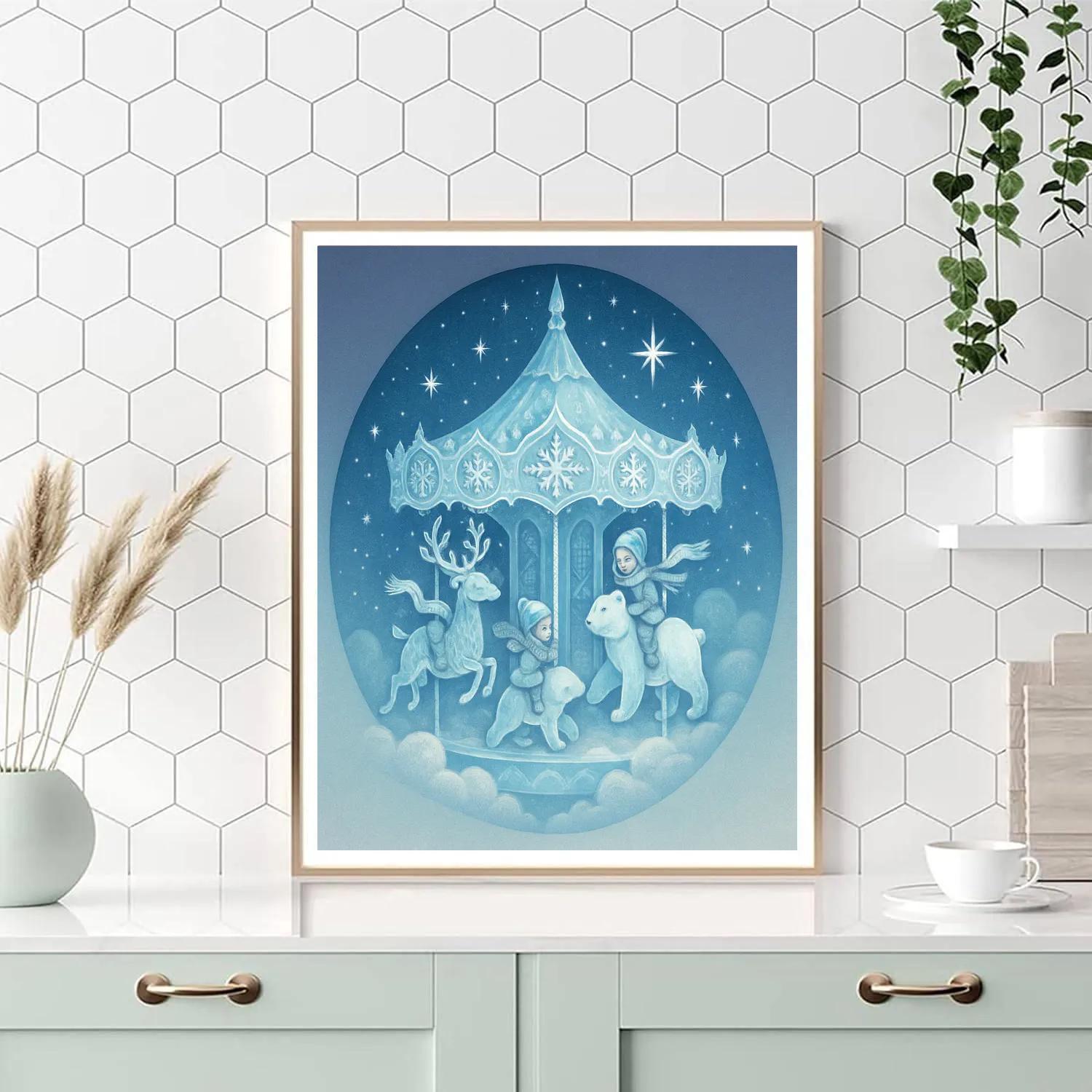 Snowflake Carousel Above The Clouds Painting by numbers kit