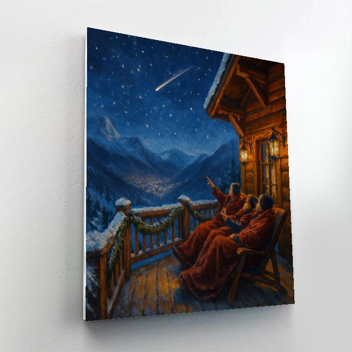 Alpine Christmas Stargazing Deck Painting by numbers kit