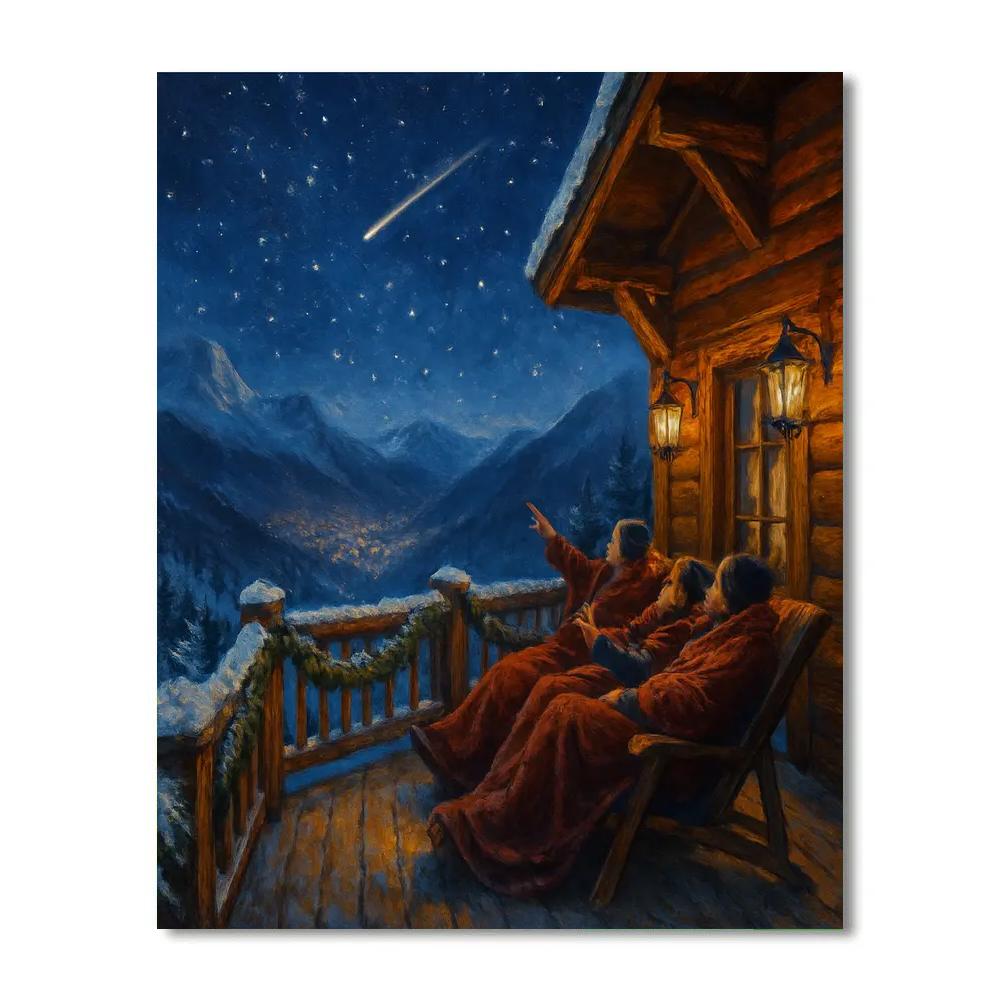 Alpine Christmas Stargazing Deck Painting by numbers kit