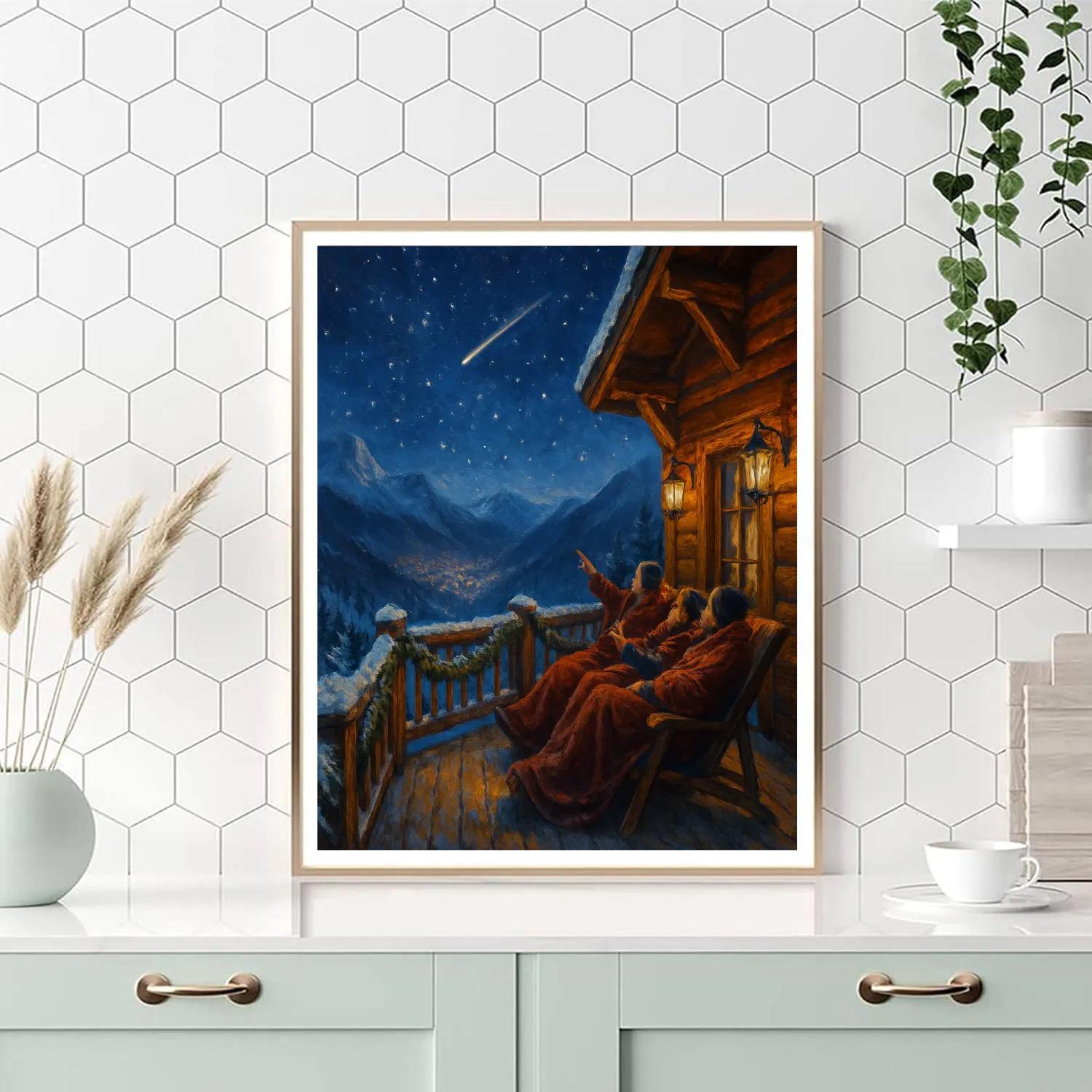 Alpine Christmas Stargazing Deck Painting by numbers kit