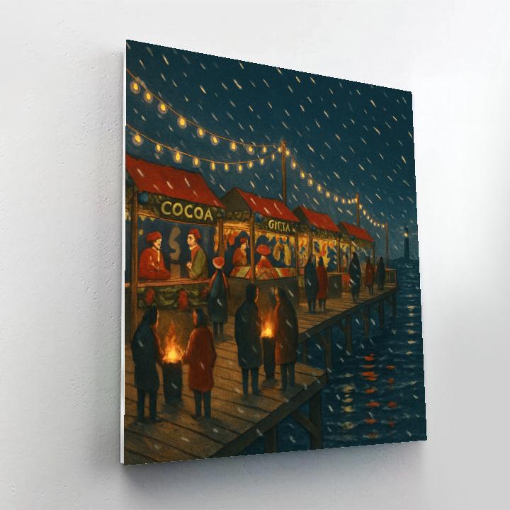 Christmas Night Market On The Pier Numbered painting kits