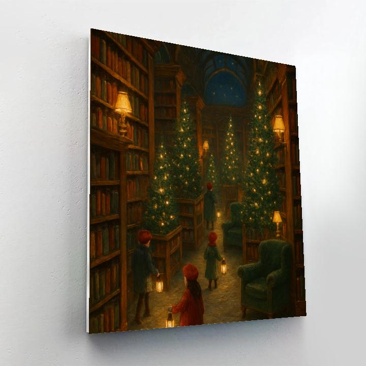 Christmas Library Tree Maze Number painting