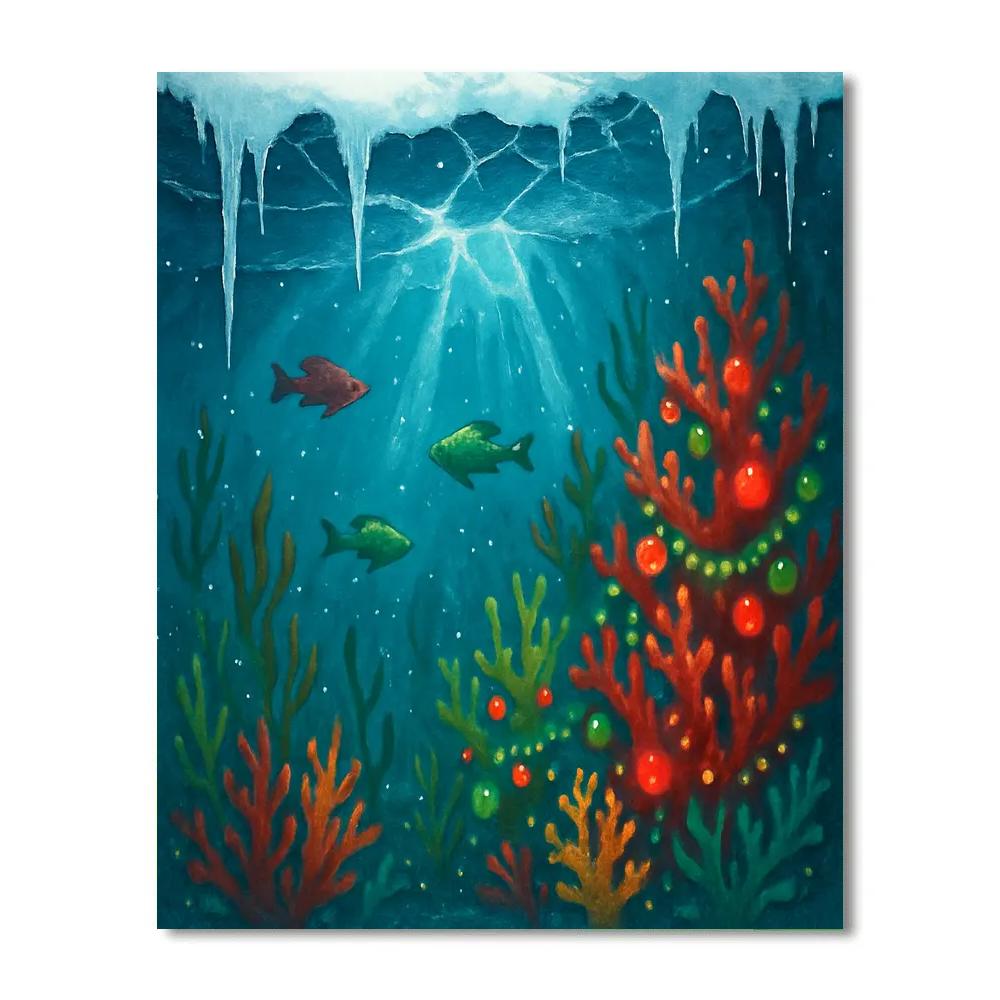 Christmas Reef Under Frozen Waves Painting by numbers kit