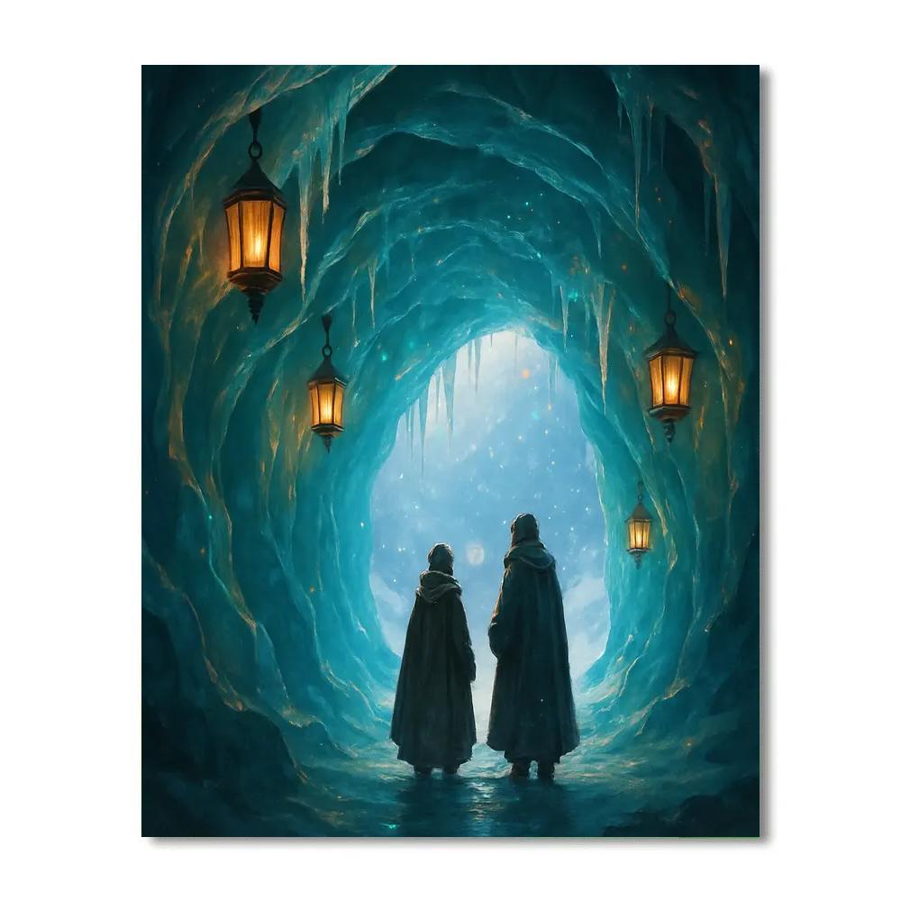 Christmas Lantern Ice Cave Numbered painting kits