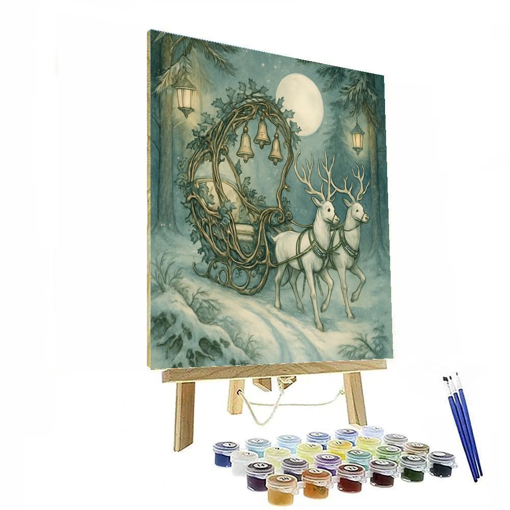 Snowy Bell Carriage Of The Forest Paint by numbers kits