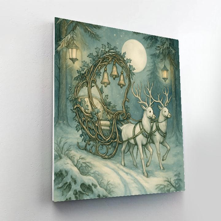 Snowy Bell Carriage Of The Forest Paint by numbers kits