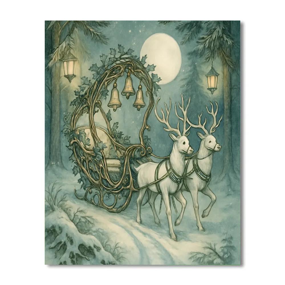 Snowy Bell Carriage Of The Forest Paint by numbers kits