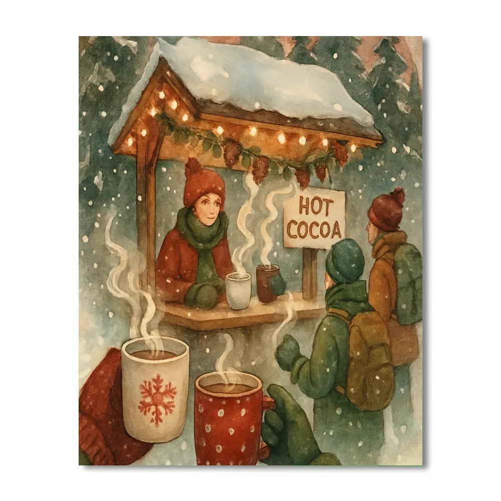 Christmas Forest Hot Cocoa Stand Paint by numbers kits