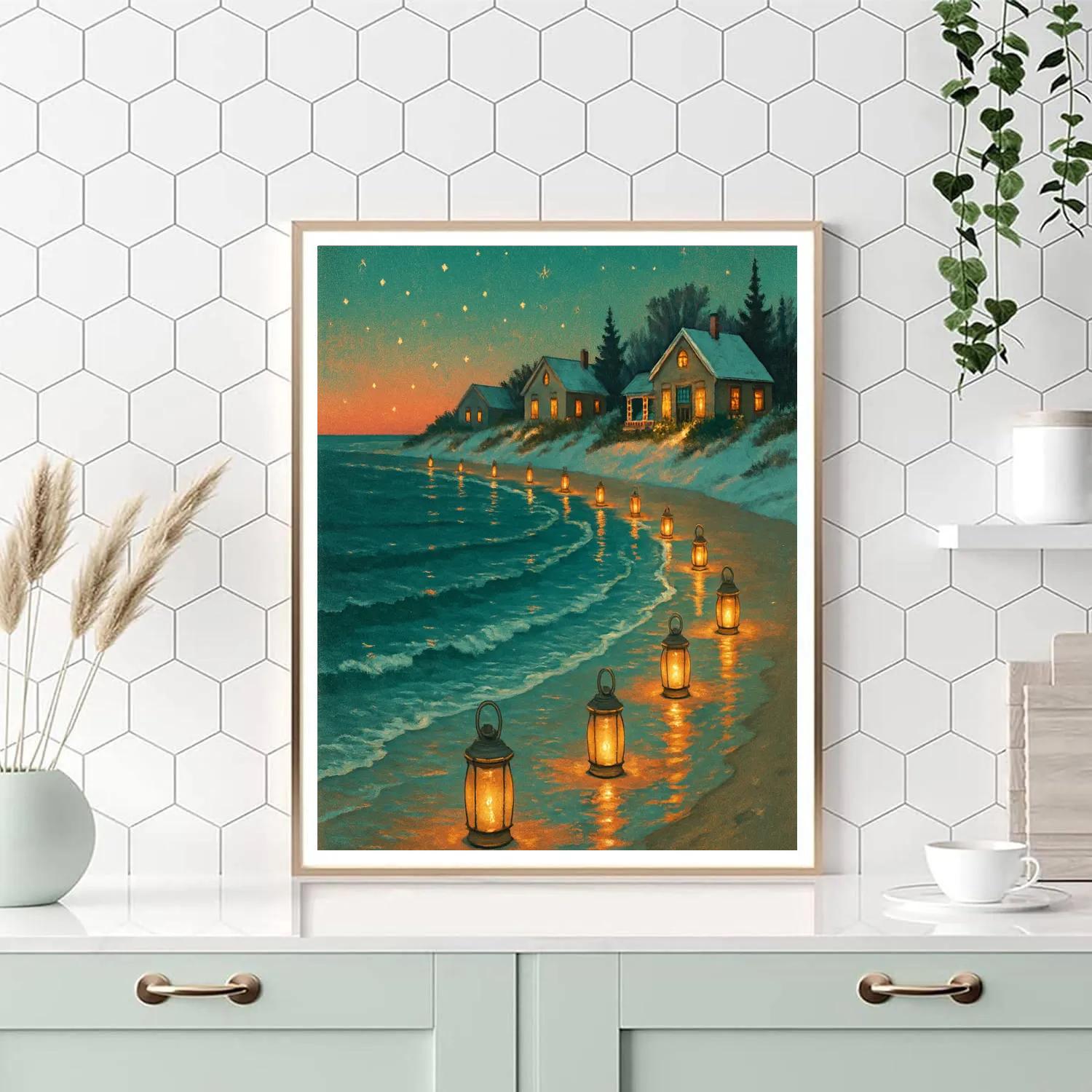 Christmas Lantern Tide At The Shore DIY paint by numbers