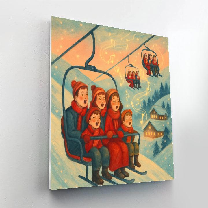 Alpine Christmas Choir On The Lift painting number kit