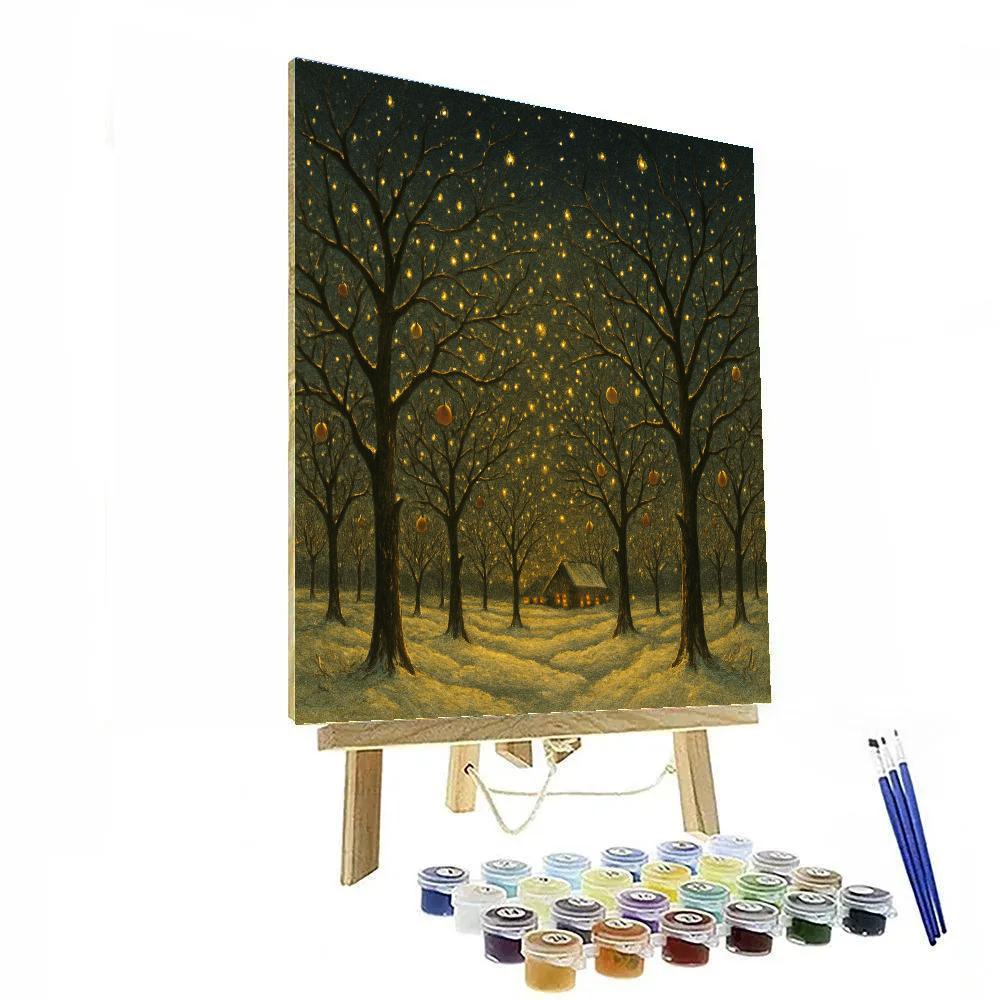 Christmas Firefly Orchard Night painting number kit