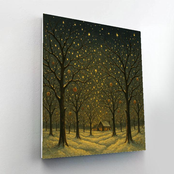 Christmas Firefly Orchard Night painting number kit