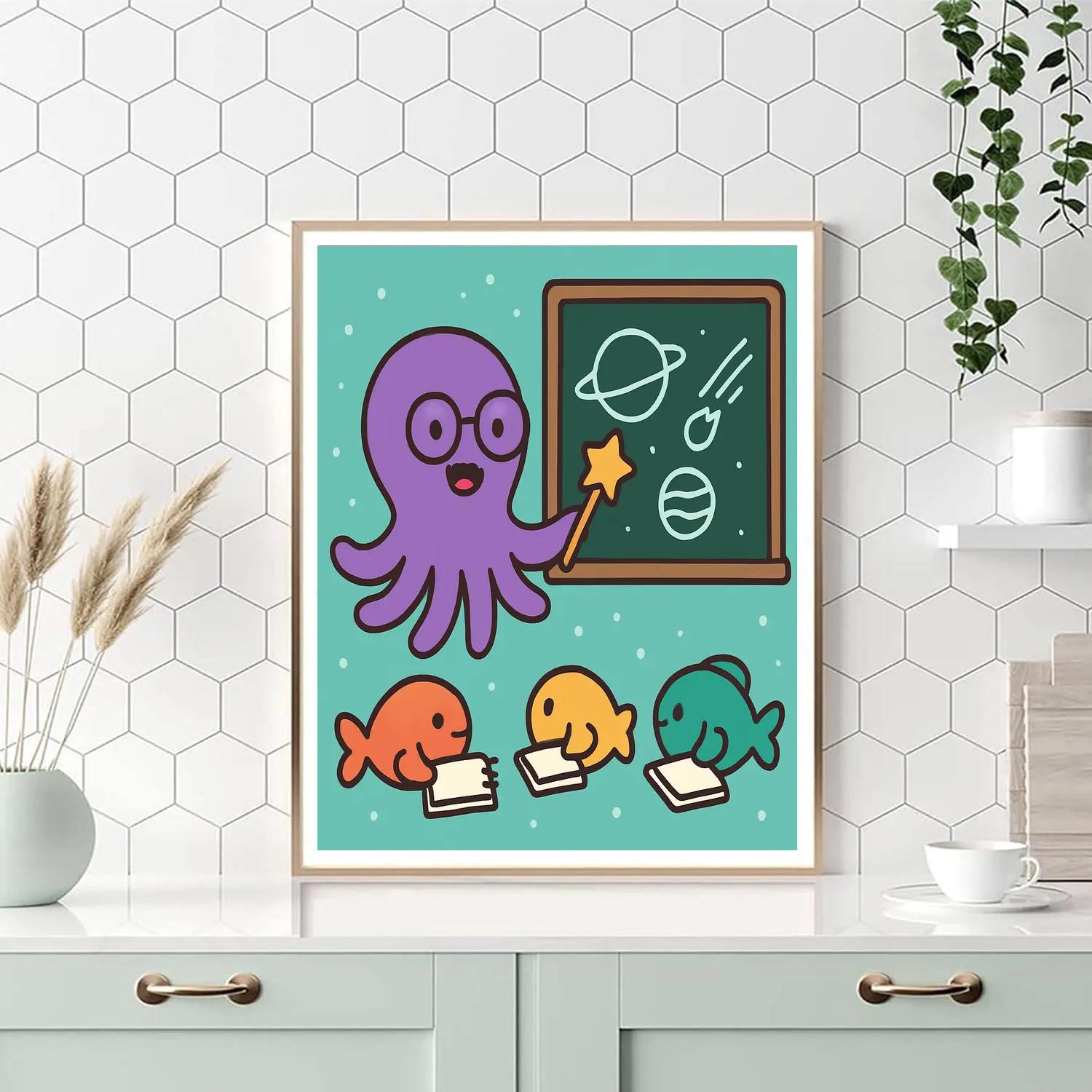 Comet Classroom Octopus DIY paint by numbers