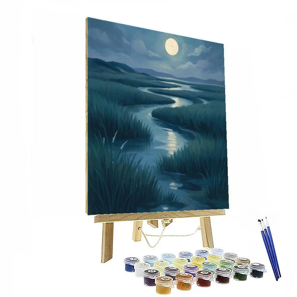 Moonlit Salt Marsh Lullaby paint by number