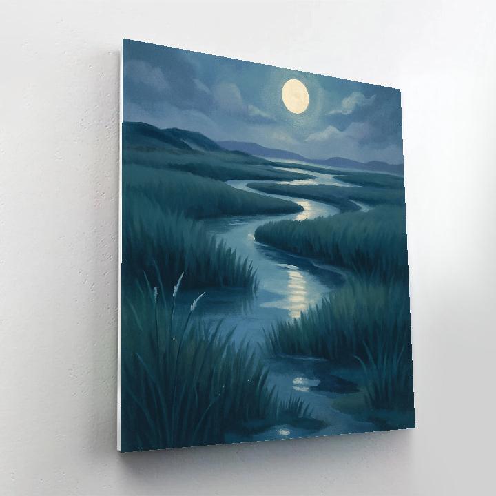 Moonlit Salt Marsh Lullaby paint by number