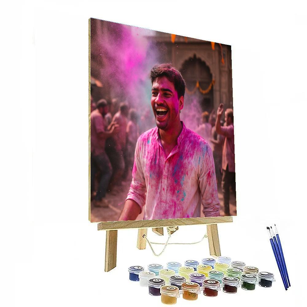 Holi Morning In Mathura Temple Lane paint by color
