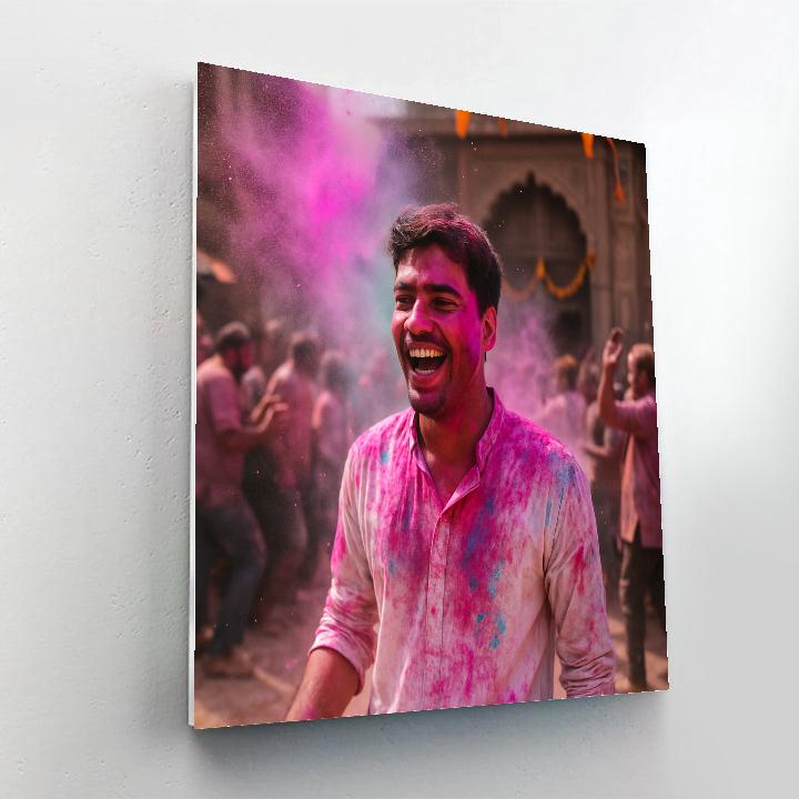 Holi Morning In Mathura Temple Lane paint by color