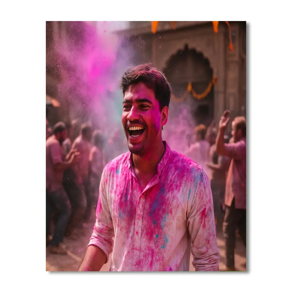 Holi Morning In Mathura Temple Lane paint by color