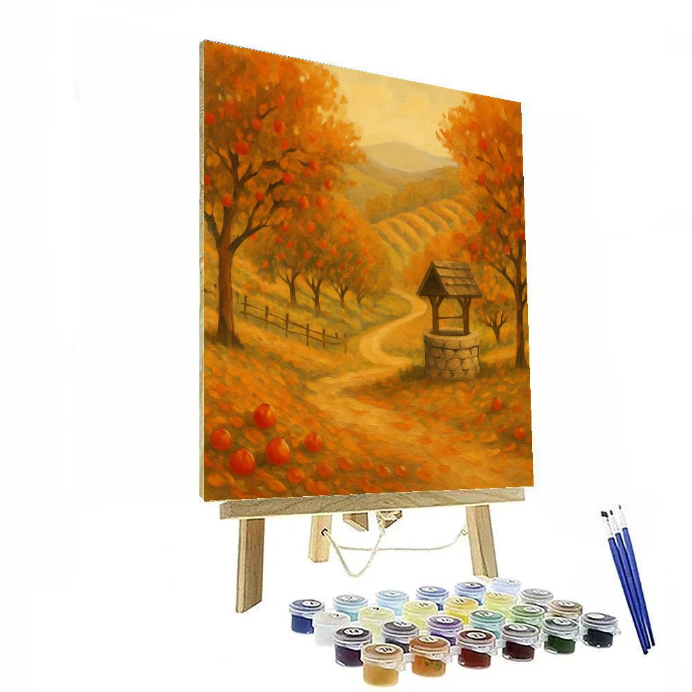 Cinnamon Light Over Orchard Hills Number painting