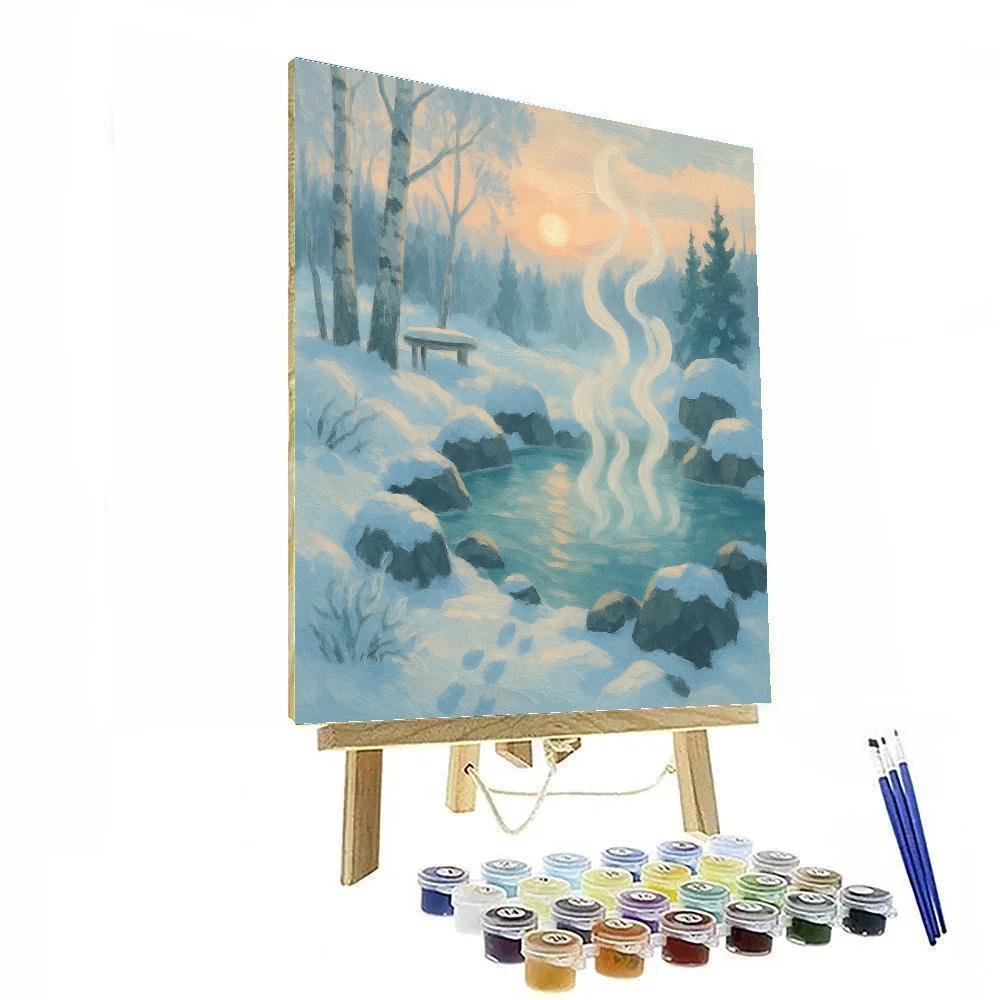 Sunrise Steam Above The Winter Hot Springs painting number kit