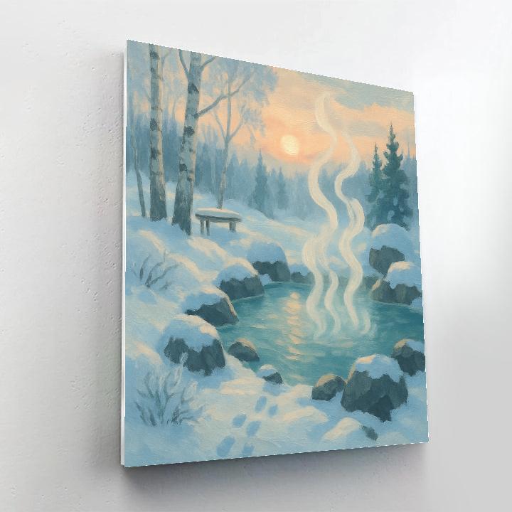Sunrise Steam Above The Winter Hot Springs painting number kit