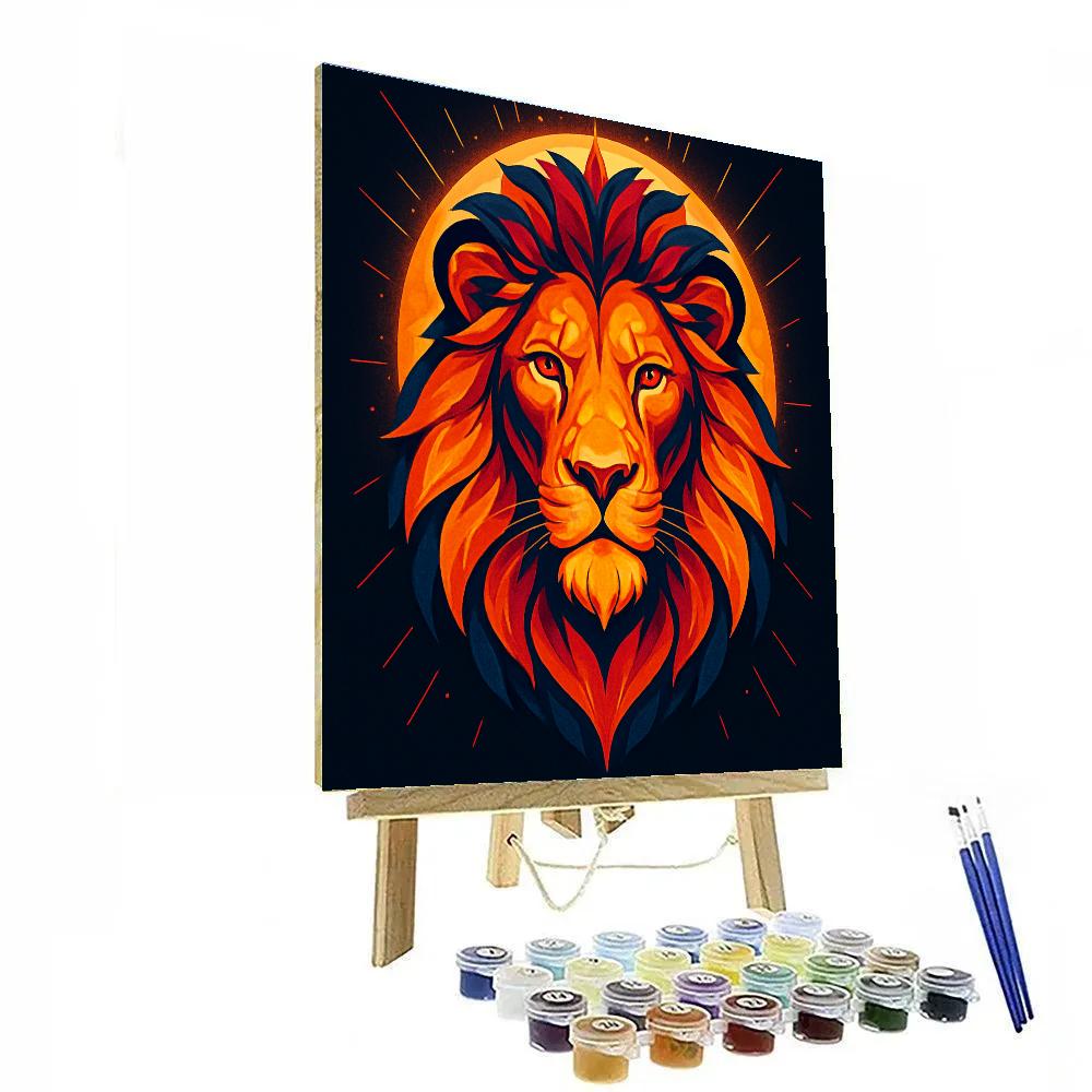 Solar Crown Lion paint by number