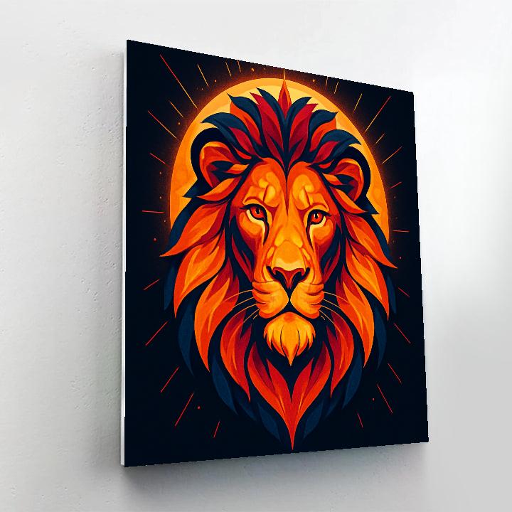 Solar Crown Lion paint by number
