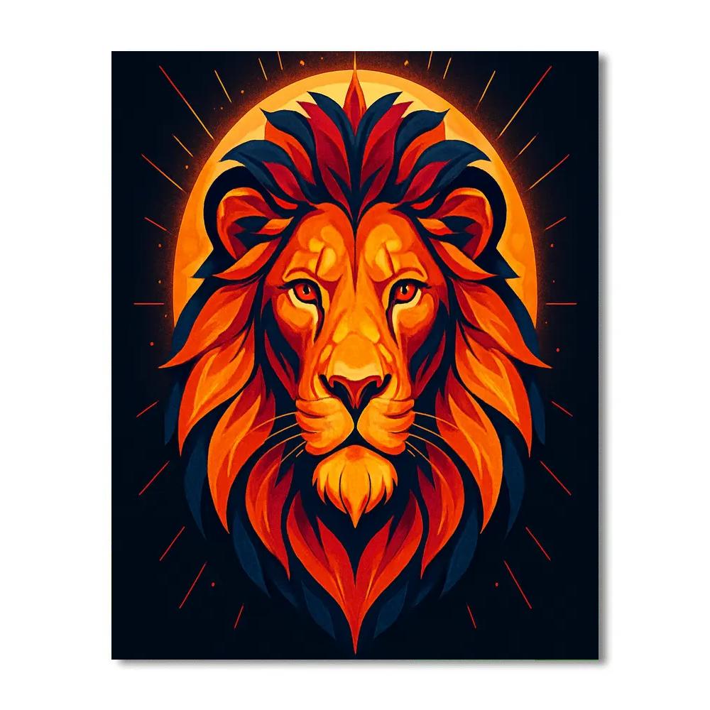 Solar Crown Lion paint by number
