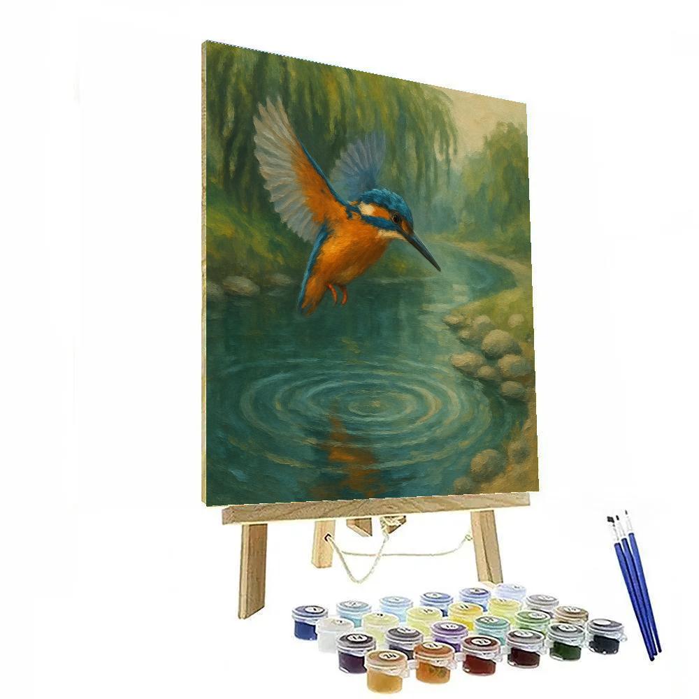 Kingfisher Ripple Mirror At Willow Bend paint by color
