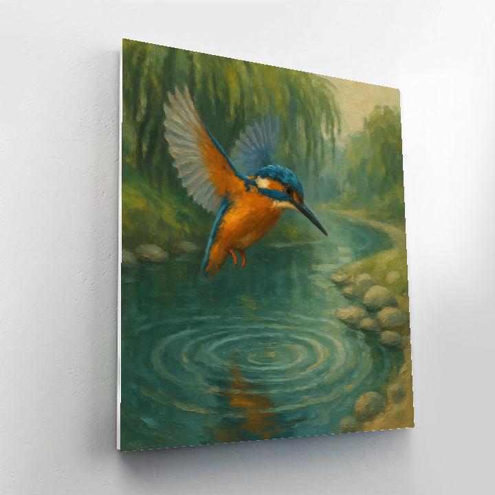 Kingfisher Ripple Mirror At Willow Bend paint by color