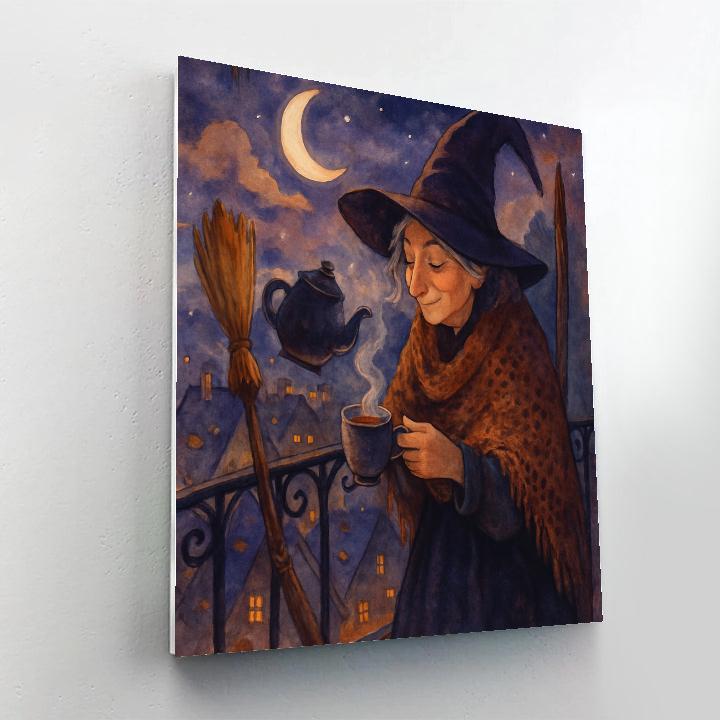 Midnight Tea On The Witchs Balcony paint by color