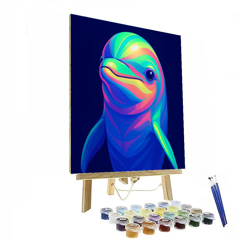 Neon Current Dolphin Paint by numbers kits