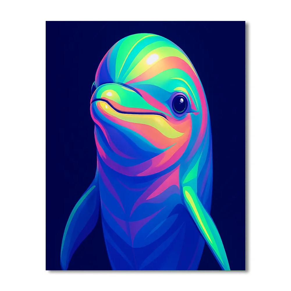 Neon Current Dolphin Paint by numbers kits