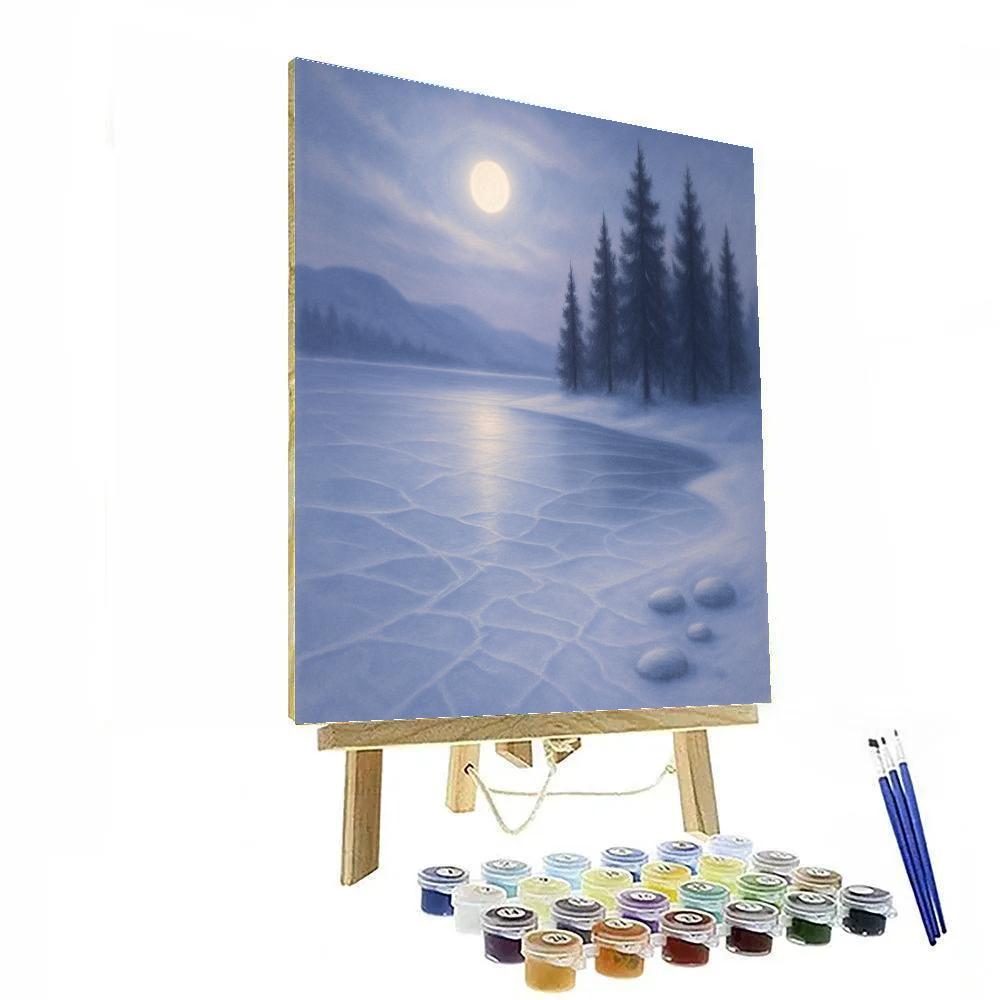 Moonlit Pines And The Silver Lake Mirror paint by numbers