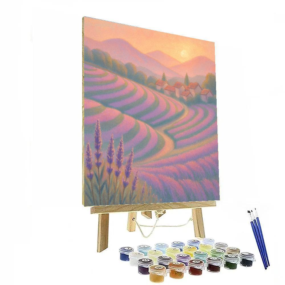 Sunrise Over The Lavender Terrace Fields Numbered painting kits