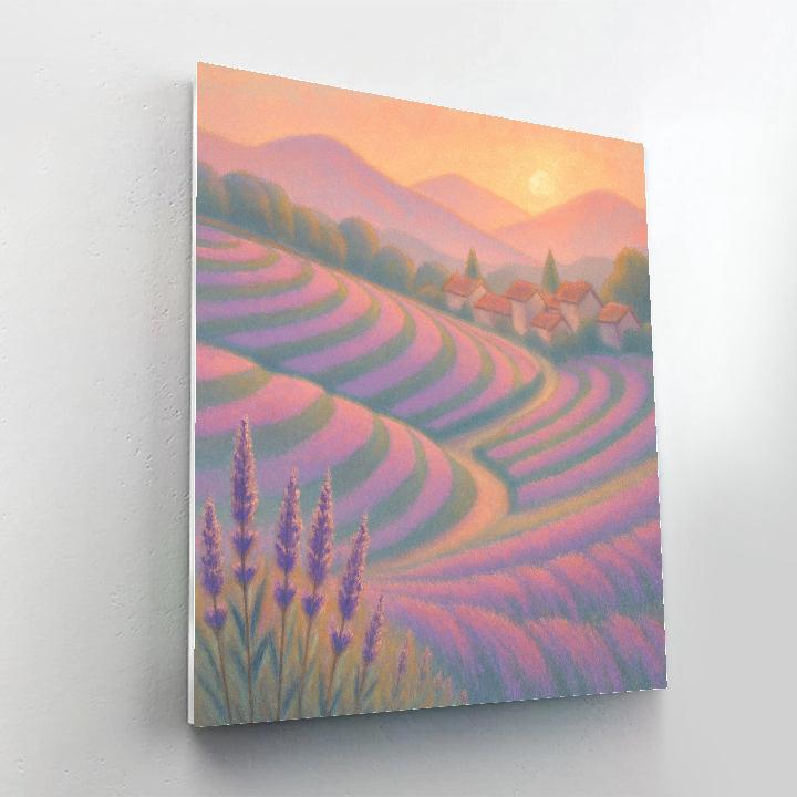 Sunrise Over The Lavender Terrace Fields Numbered painting kits