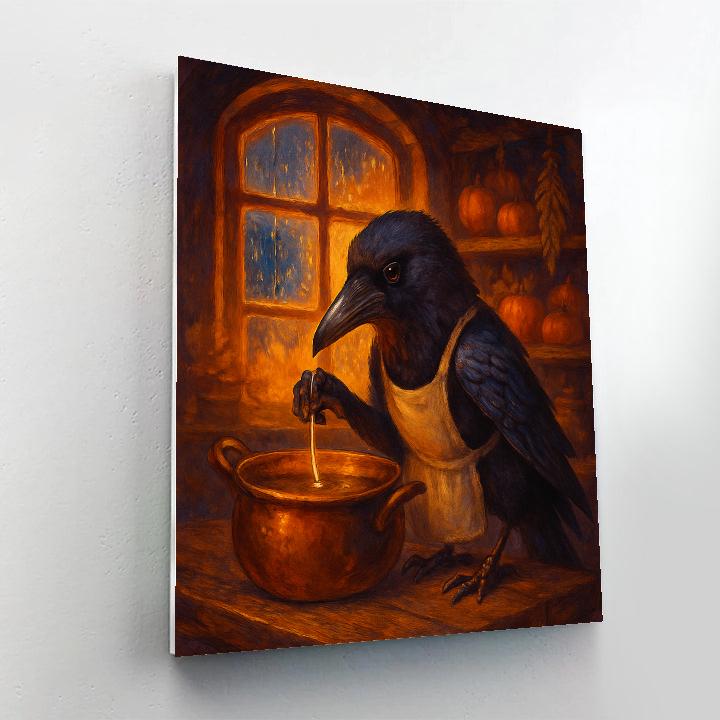 Cottage Of The Candle Making Crow painting number kit
