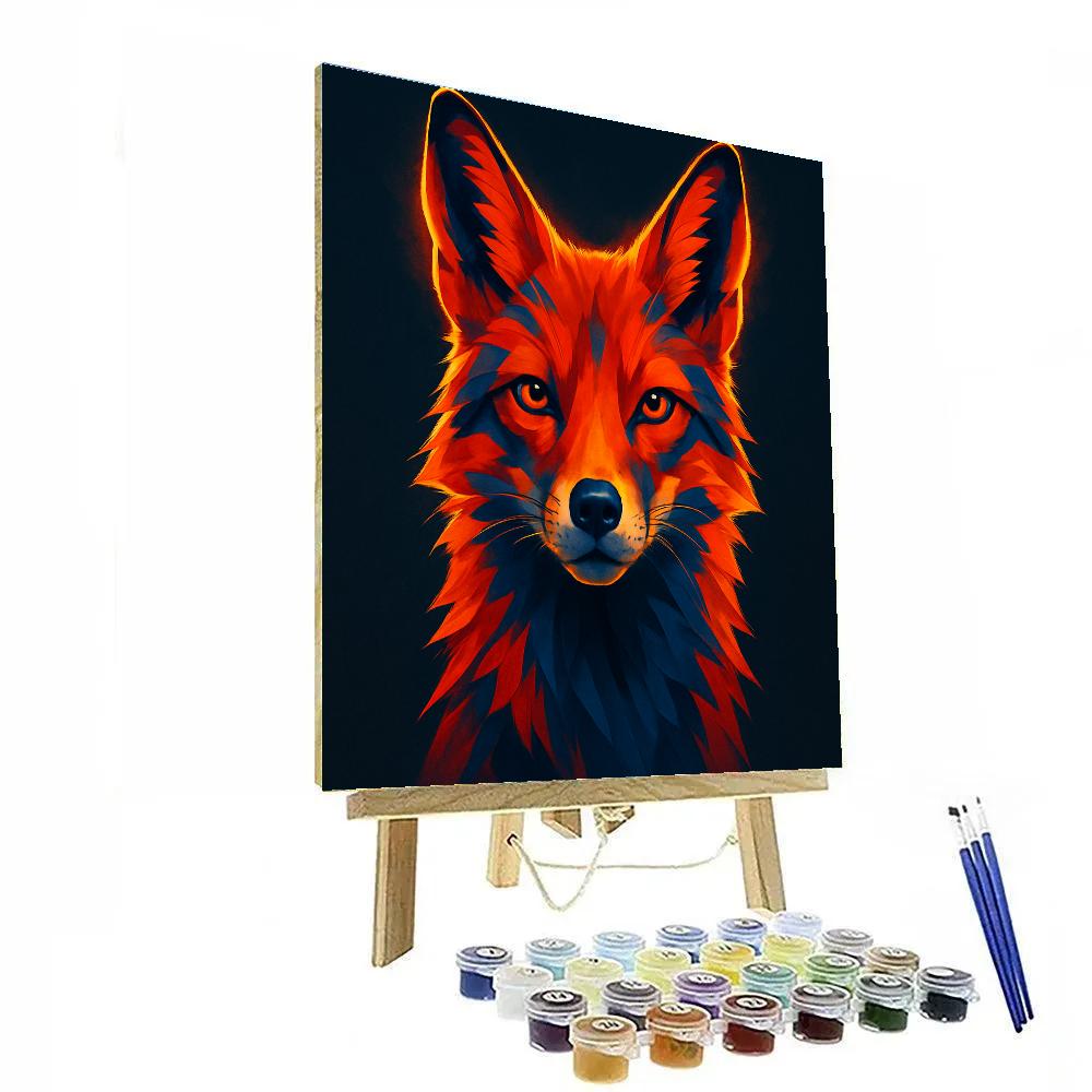 Volcanic Ember Fox Number painting