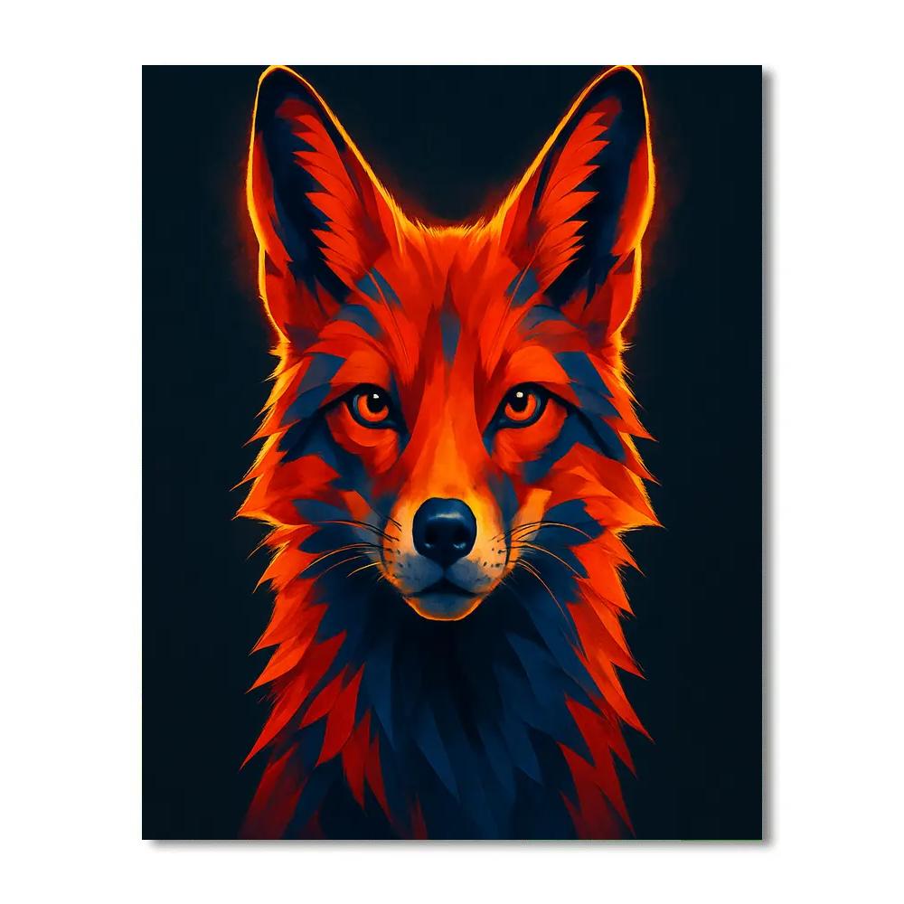 Volcanic Ember Fox Number painting