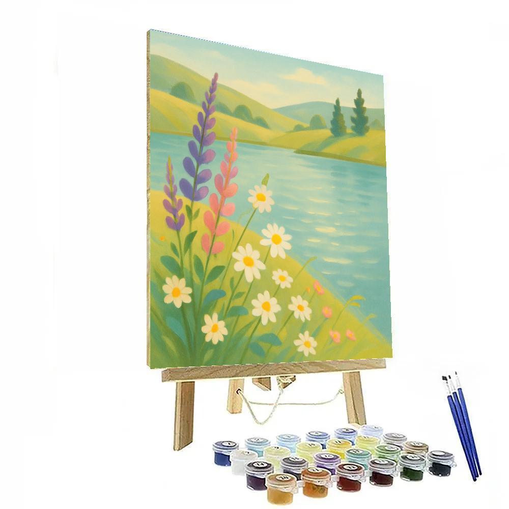 Wildflower Shoreline In Summer Stillness Paint by numbers art
