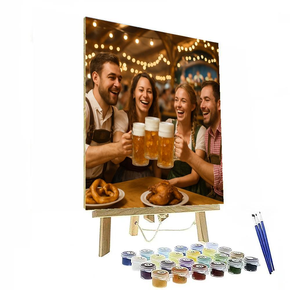 Oktoberfest Beer Tent Toast In Munich Number painting