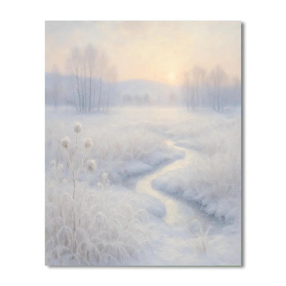 Winter Meadow With Frost Halo Light paint by number