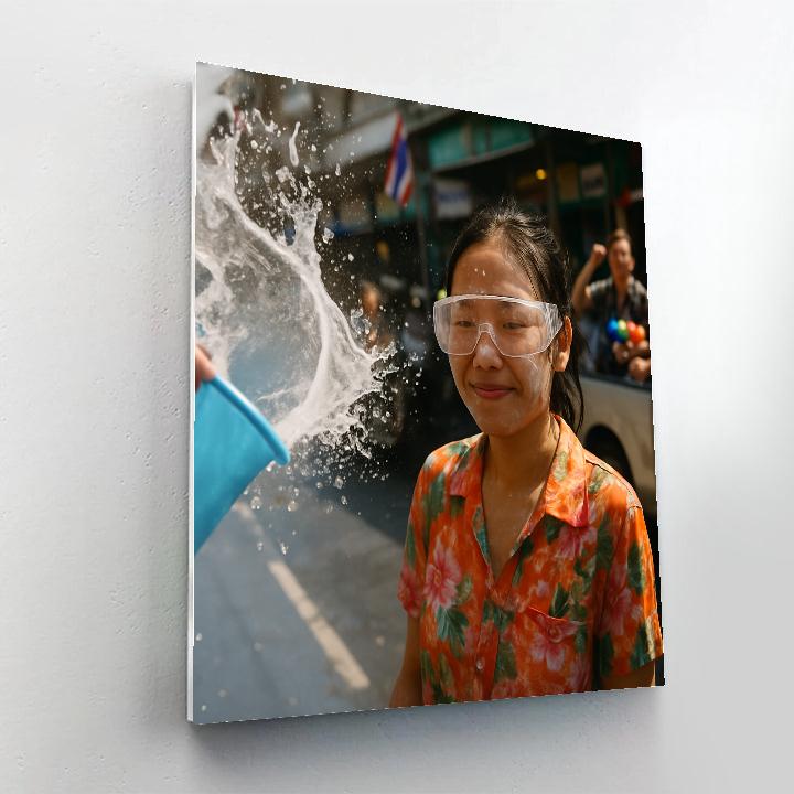 Songkran Splash On Bangkok Street painting number kit